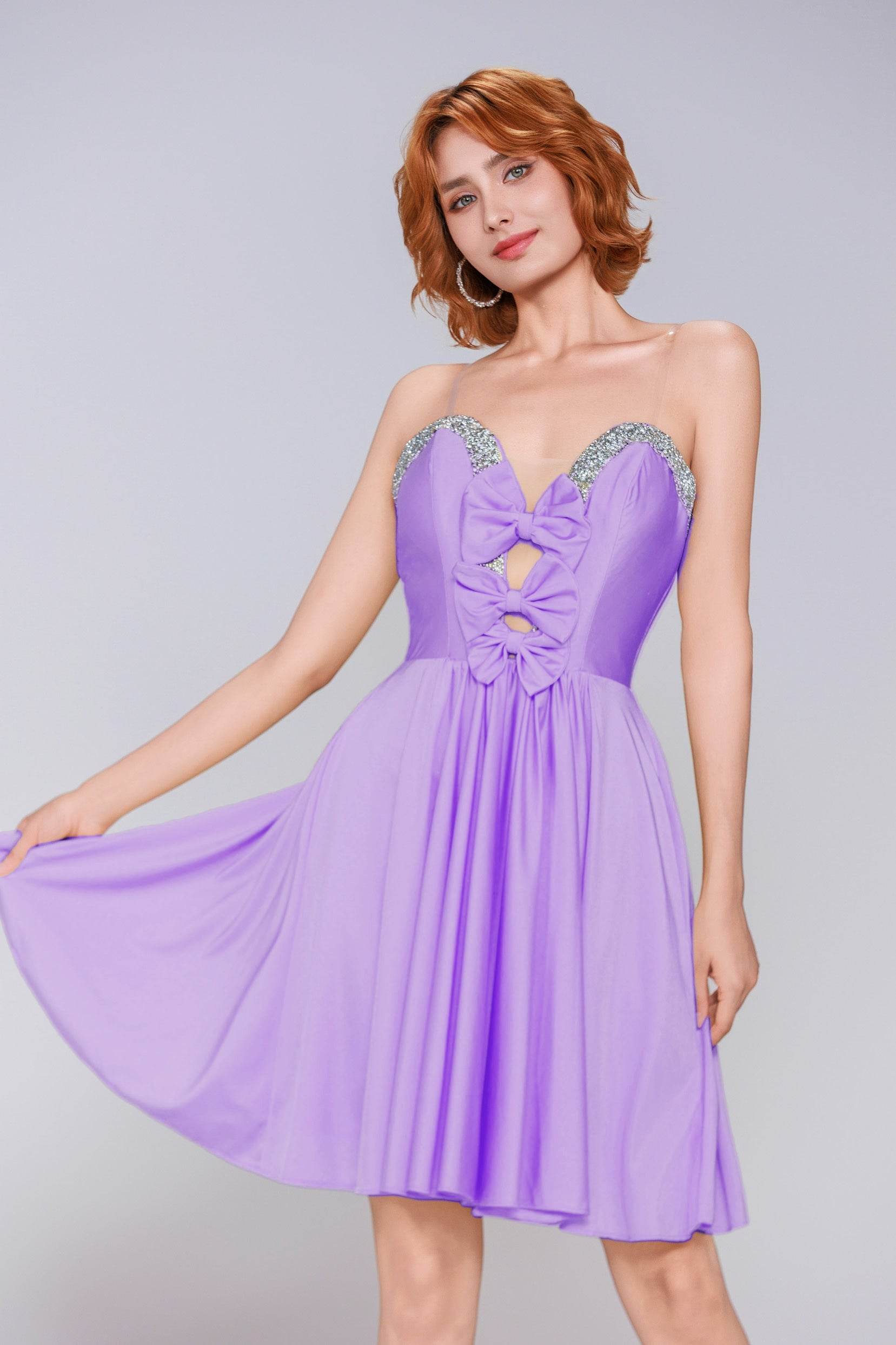 A-Line Mini Stretch Crepe Homecoming Dress CS0980 - COCOMELODY